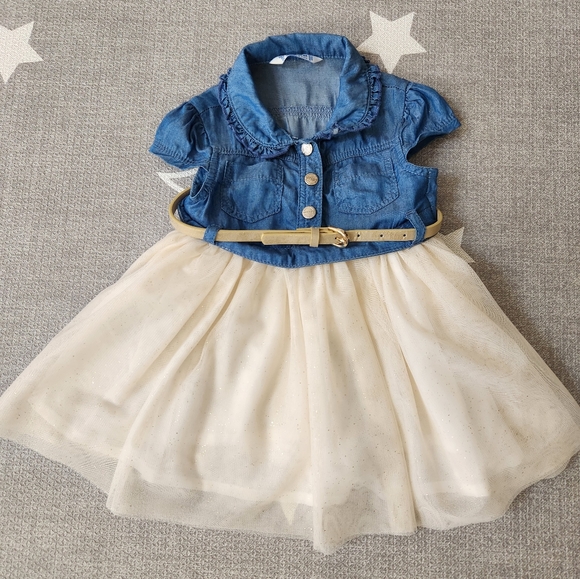 Baby girl 12month Tulle and Jean dress - Picture 1 of 6